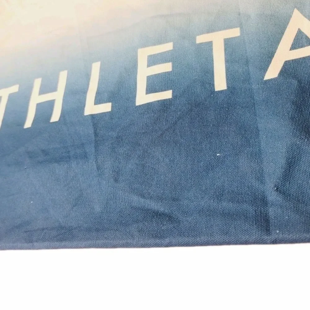 ATHLETA Blue Teal Ombre Cotton Canvas Large Tote Bag 19